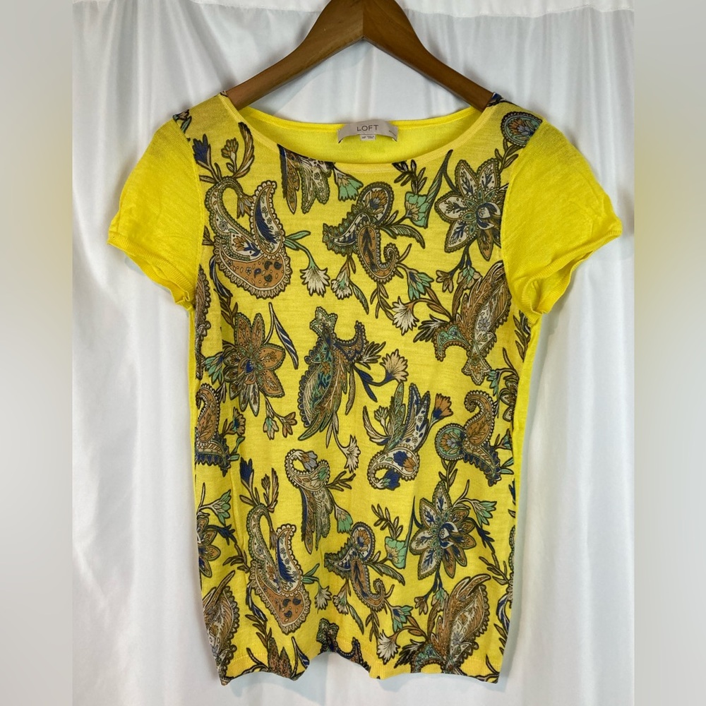 LOFT Paisley Lightweight Sweater Knit size MP